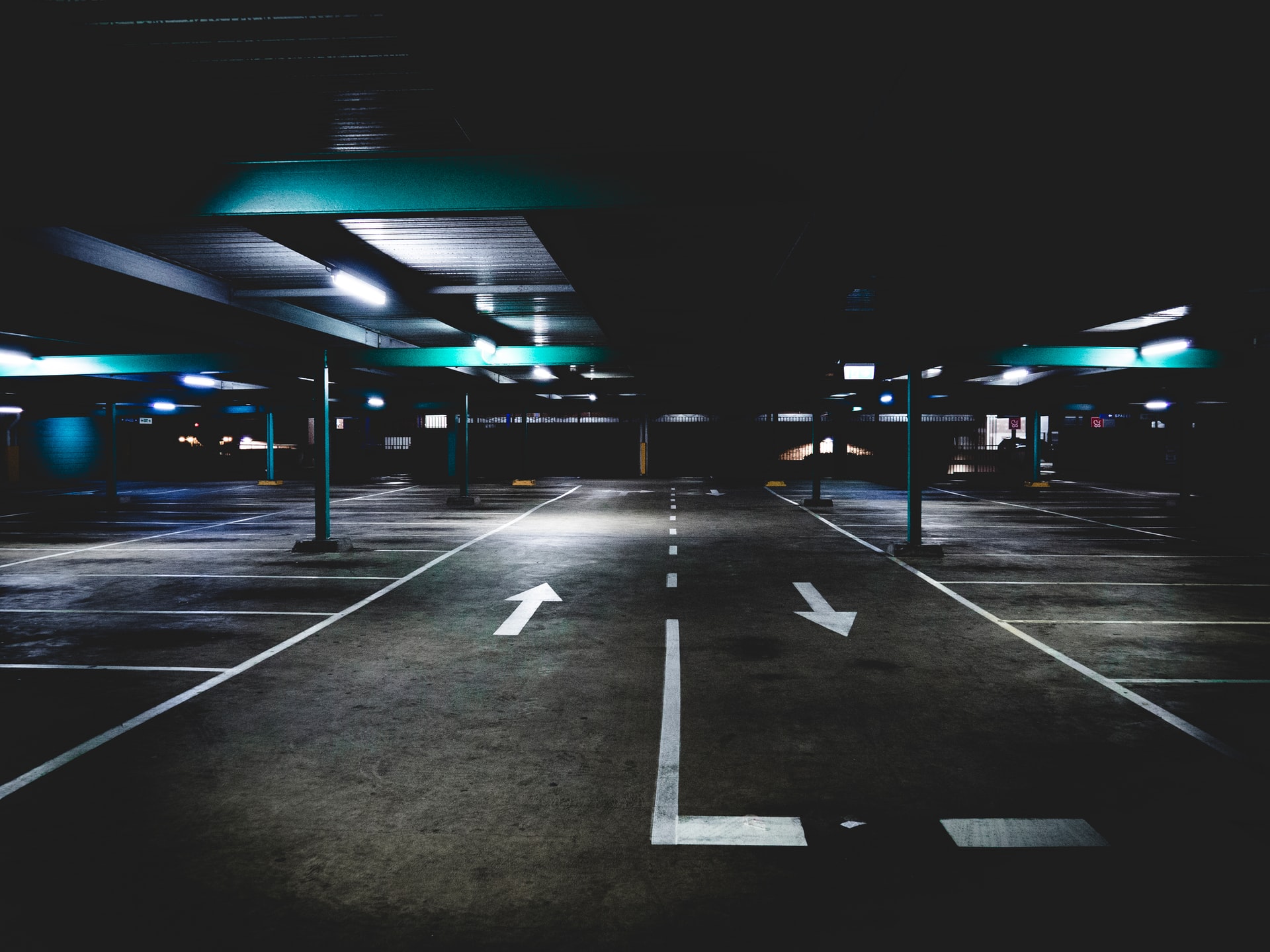 car park at night time