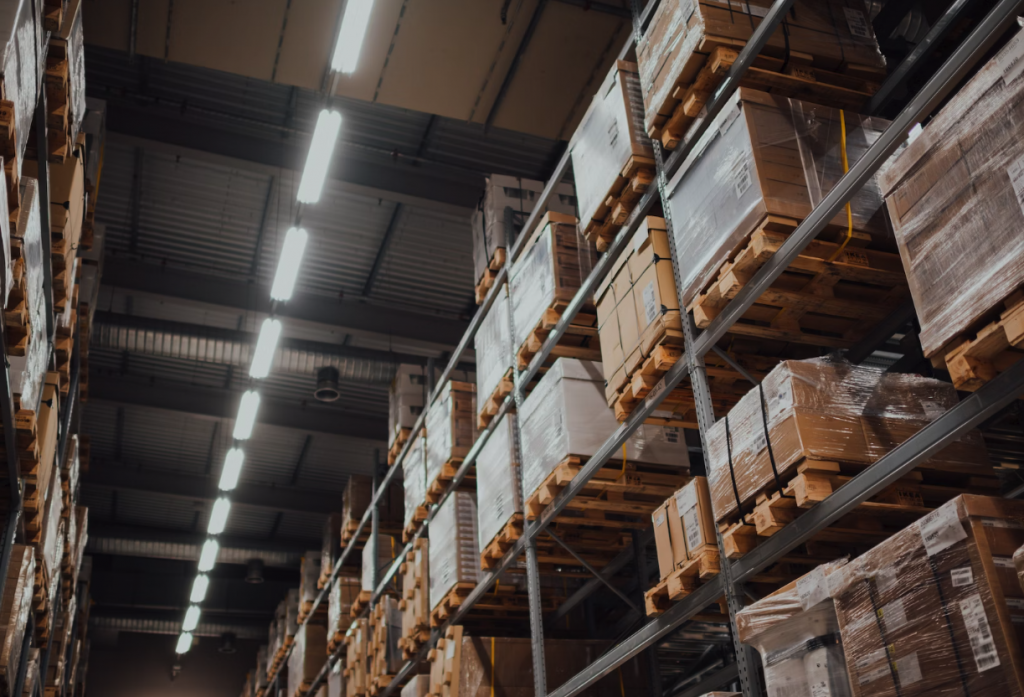 photo of warehouse shelves