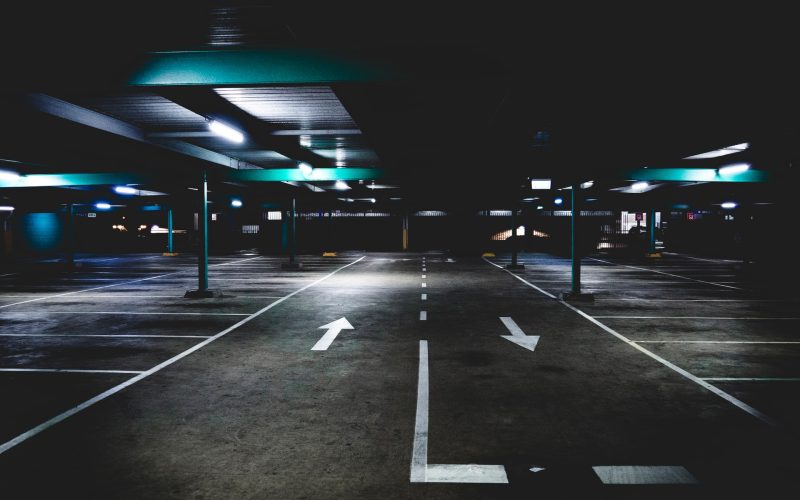 car park at night time